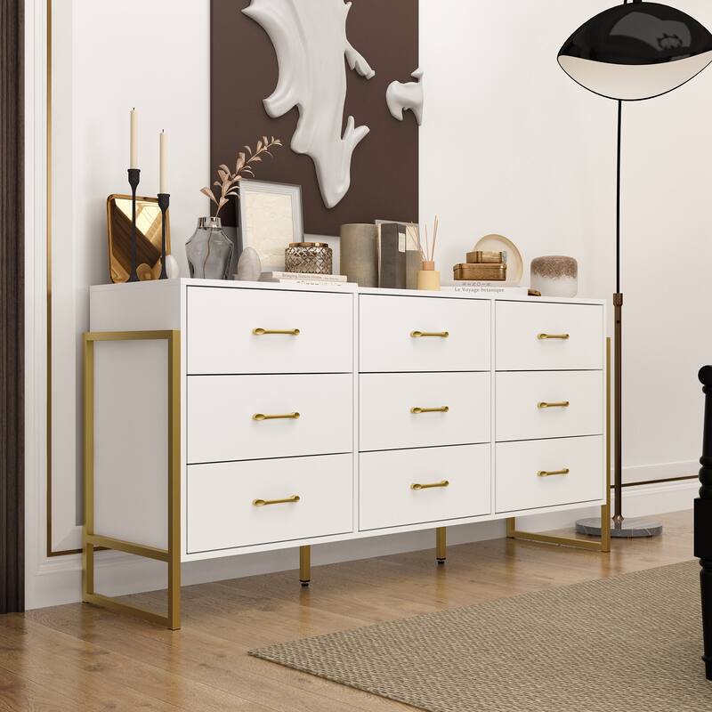 Large 61.4" Dresser - Abundant Storage, Timeless Design Drawers