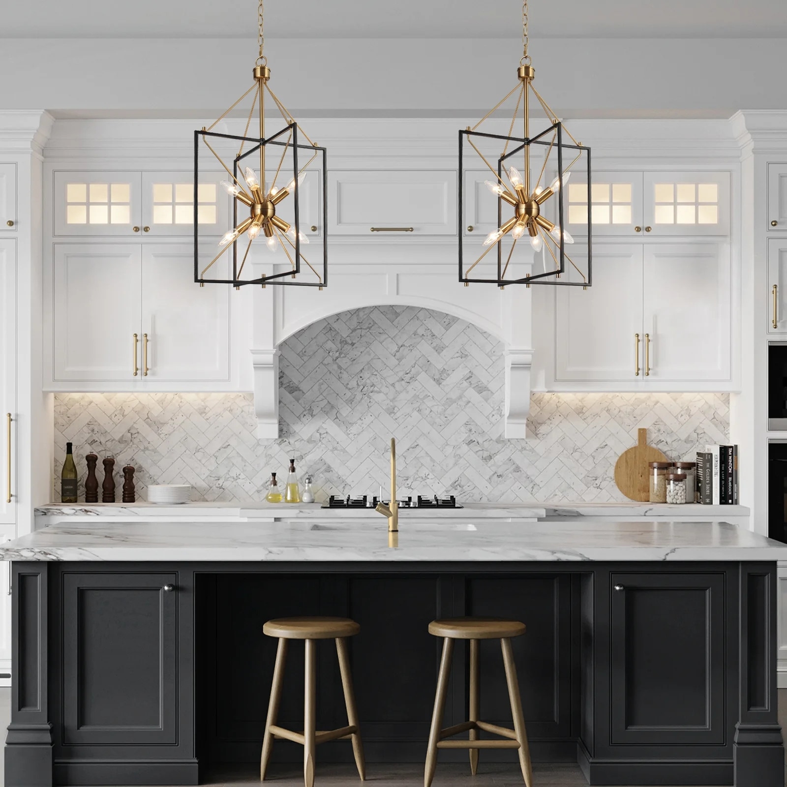 Geometric kitchen island lighting top
