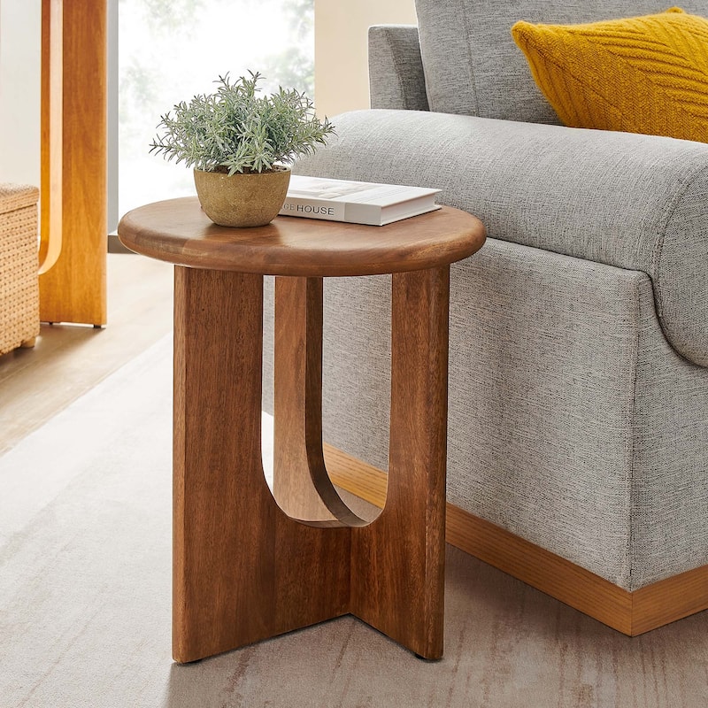 Rivian Round Side Table - Walnut