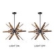 preview thumbnail 12 of 10, Bernice Antique Black Sputnik Natural Wood 6-light Chandelier