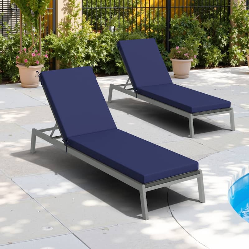 Outdoor Patio Chaise Lounge Cushion with Sunbrella