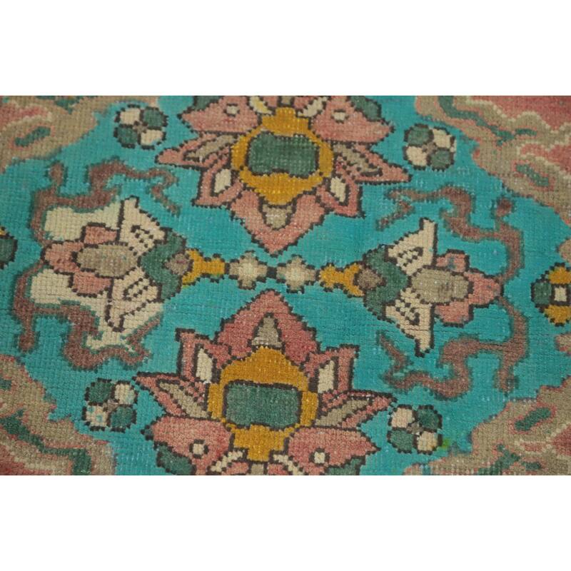 Hand Knotted Oriental 100% Wool Carpet Traditional Floral Pink Tabriz Area Rug - 6' 11'' X 4' 9''