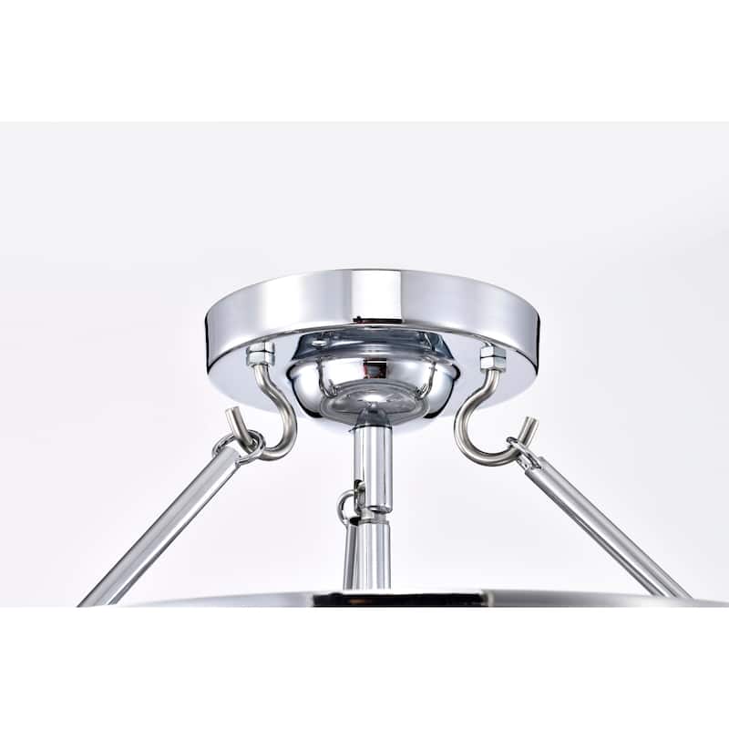Latona Semi Flush Mount Ceiling Light Chrome Polished and Clear Glass Finish 3-Light - N/A