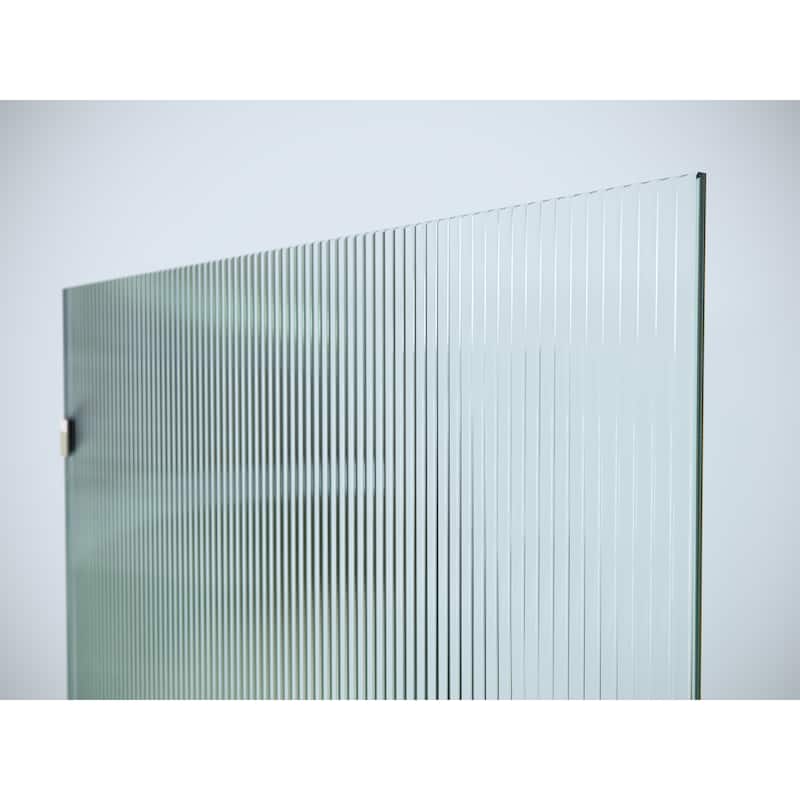 Glass Warehouse 38" x 78" Frameless Shower Door - Single Fixed Panel Fluted
