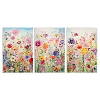 Stupell Bold Flower Meadow Horizon Wall Plaque Art Design By RB (Set of ...