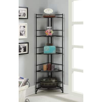 Porch & Den Ferdinand 5-Tier Folding Metal Corner Shelf