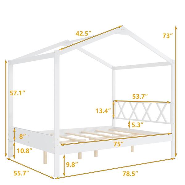 Modern Full Size Wood House Bed with Storage - Bed Bath & Beyond - 36774842