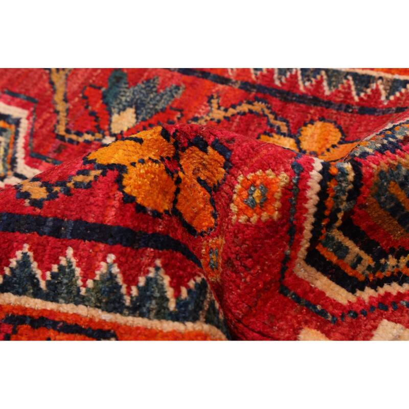 ECARPETGALLERY Hand-knotted Melis Red Wool Rug - 3'7 x 9'9