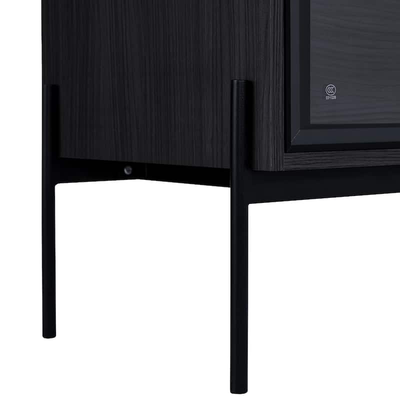 Roomfitters 51.2'' Display Cabinet with Glass Doors, Freestanding Curio Storage Cabinet with Adjustable Shelves for Office