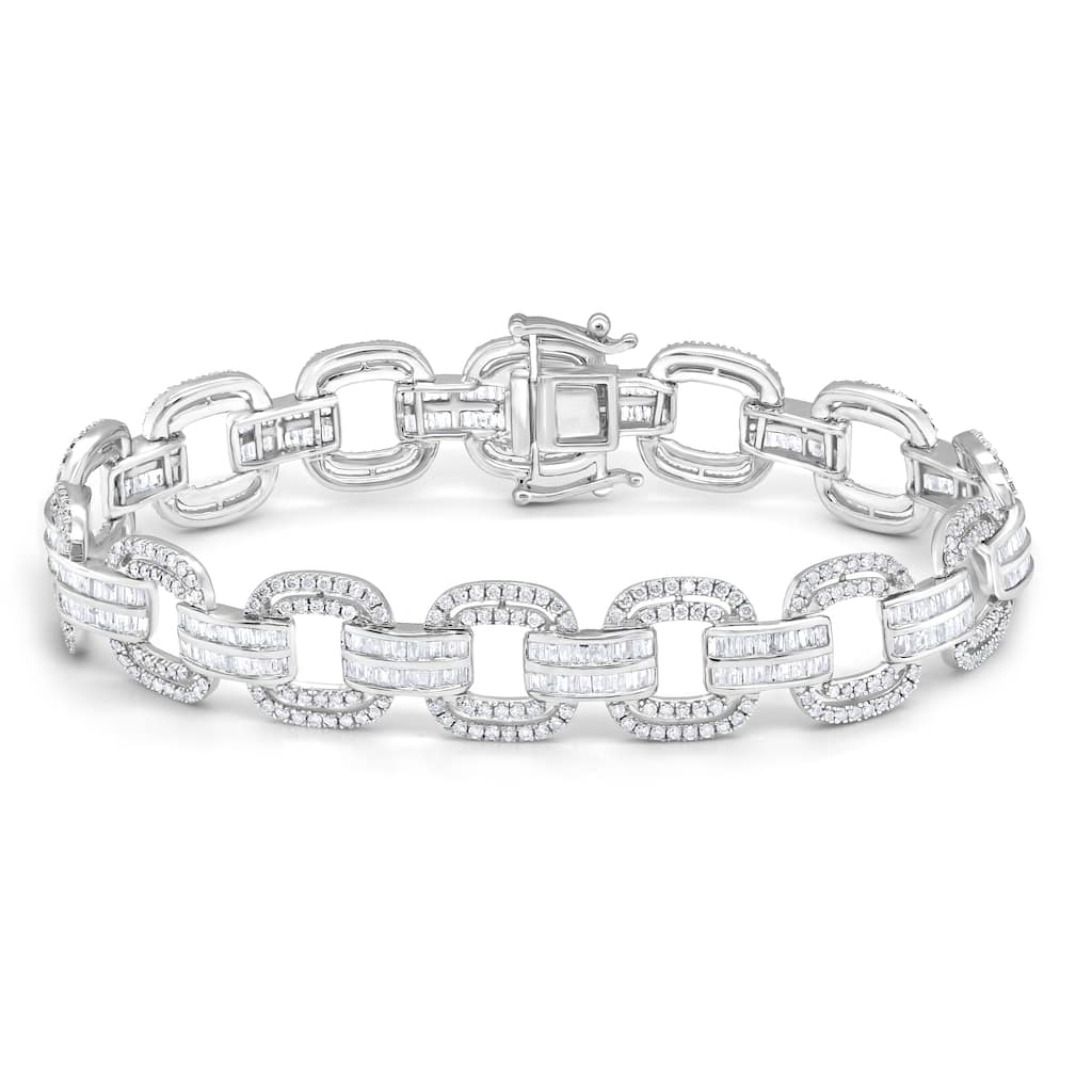 5 Cttw Natural Diamond 10KT White Gold Bracelet