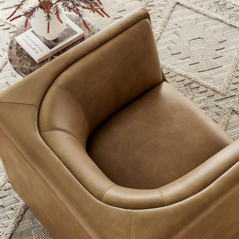 Hilda Curved Back Vegan Leather Armchair