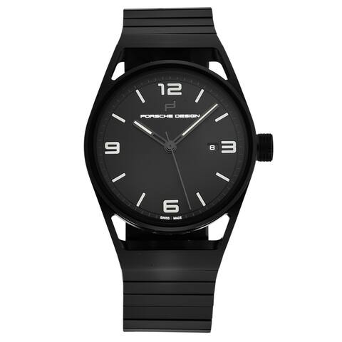 Porsche men's 'datetimer' black dial black titanium bracelet automatic watch