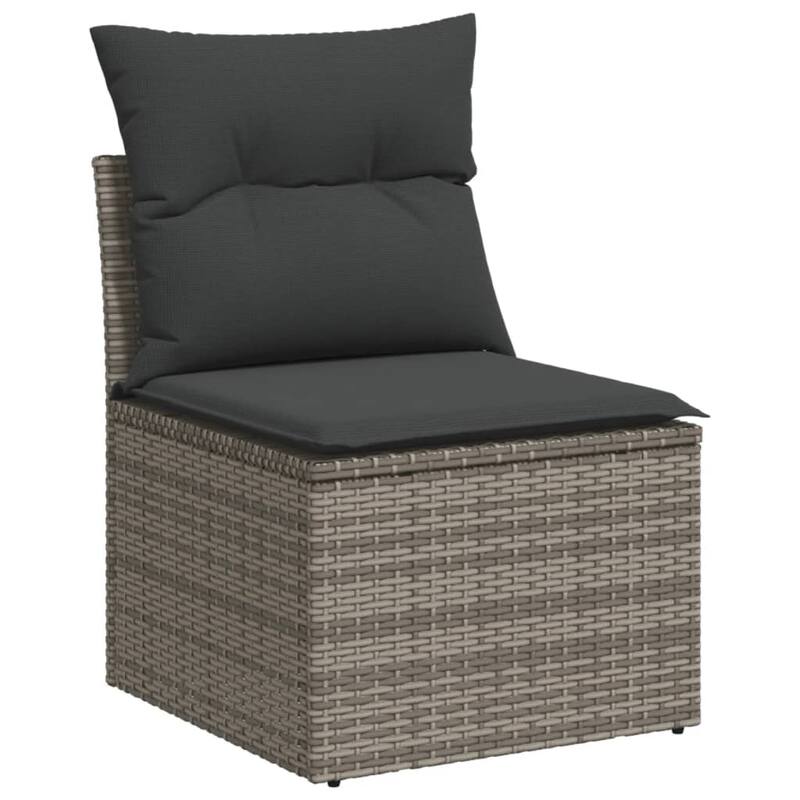 vidaXL Patio Sofa Set with Cushions Outdoor Furniture 8 Piece Poly Rattan