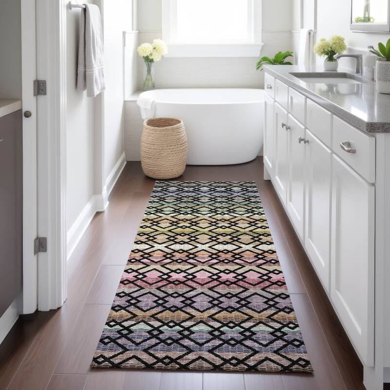 Machine Washable Indoor/ Outdoor Cabo Stripe Chantille Rug