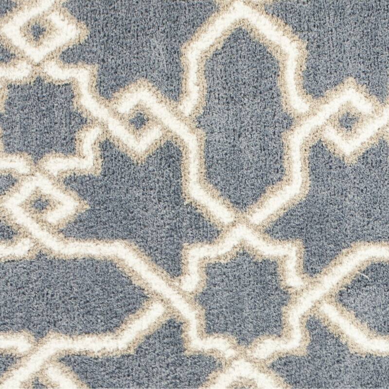 Domani Lucille Slate Blue Geometric Hand-woven Microfiber Area Rug