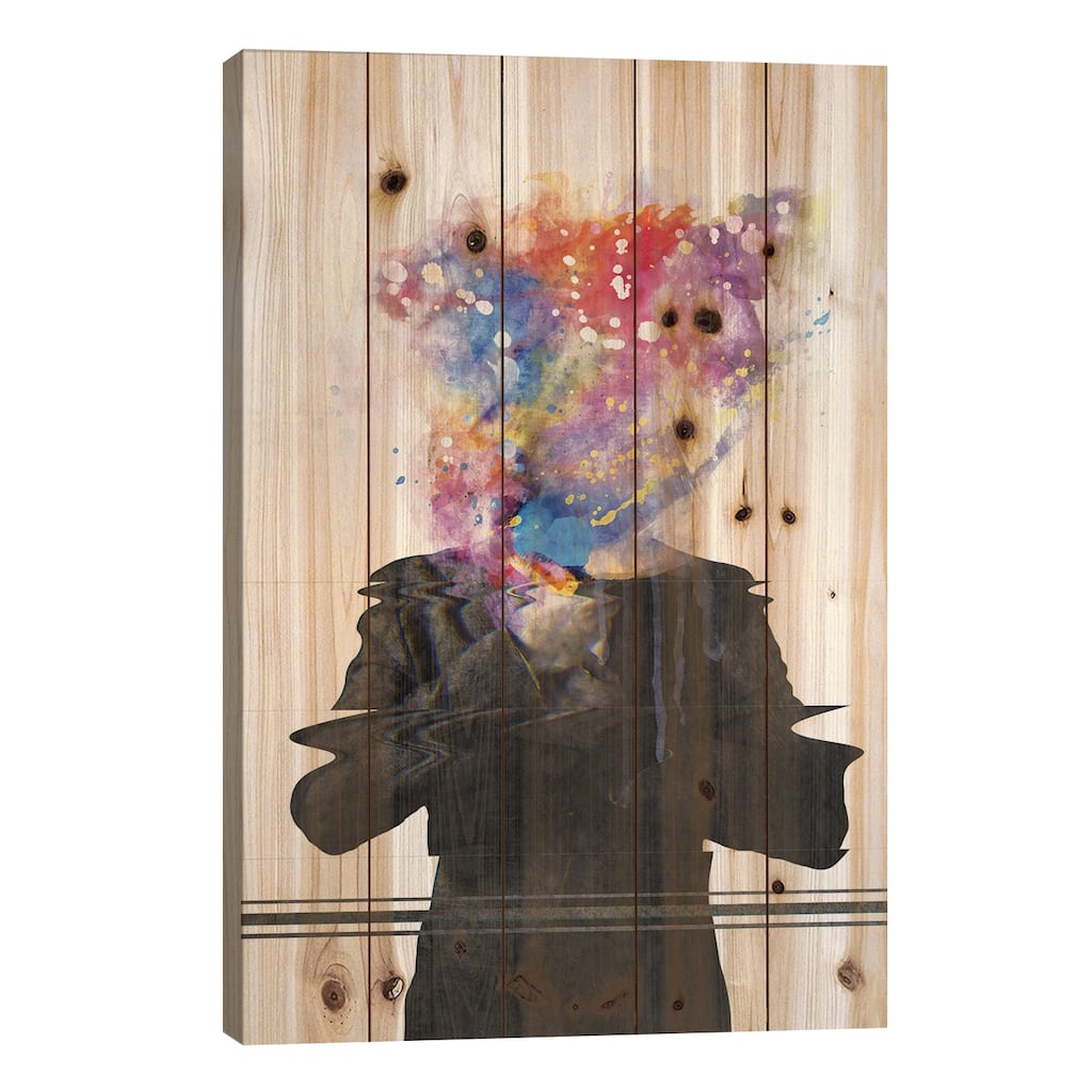Glitch Mob Print On Wood by Dániel Taylor - Multi-Color