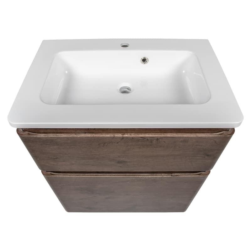 Modern Free Standing Bathroom Vanity with Washbasin | Comfort Collection with Mirror Simple 32"