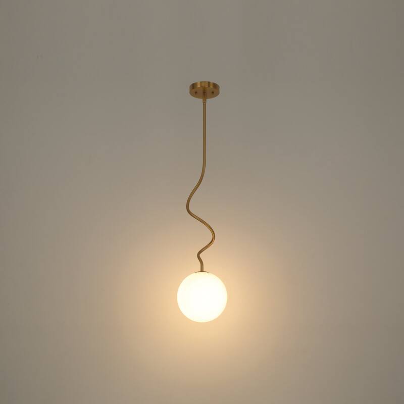 Acroma Globe Pendant with White Jade Glass