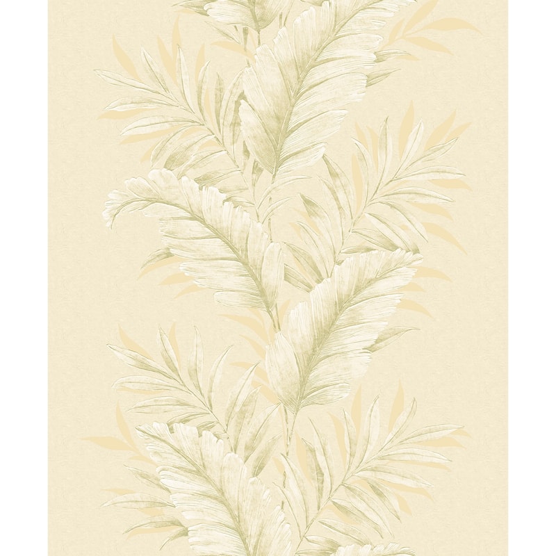 Galerie Wallcoverings Palazzo Collection Fern Stripe Vinyl on Non-woven Matte Wallpaper Roll - 33 feet x 21 inches - Green