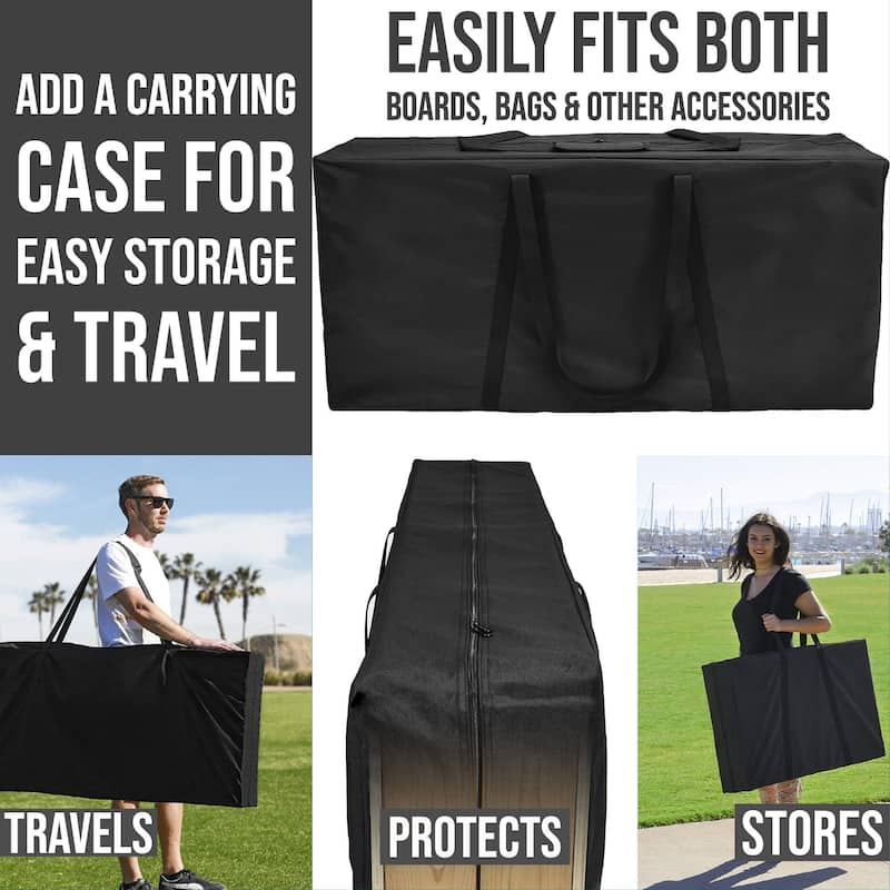 Charred Corrections Gray Line Outdoor Cornhole Board Set - 2x4 Boards (24" x 48") - Include Carrying Case