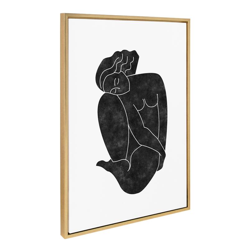 Kate and Laurel Sylvie Figurine Framed Canvas by Alexander Ginzburg - 23x33 - Yellow
