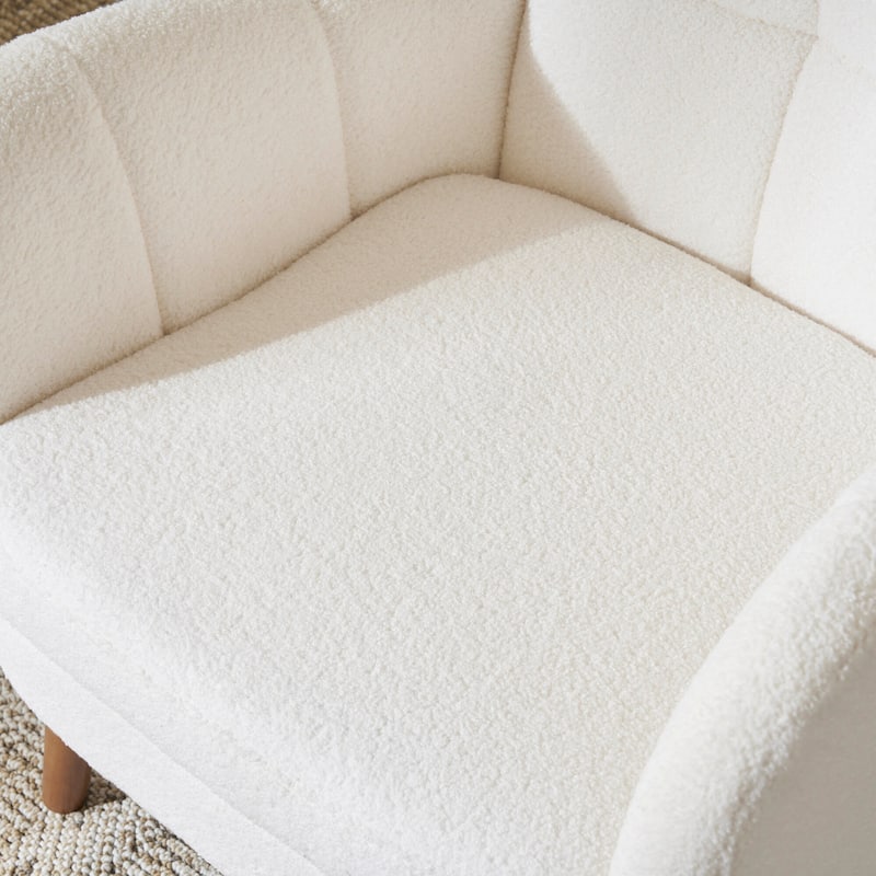 Christopher Knight Home - Josh 41" High Back Teddy Accent Chair, Comfy Modern Armchair with Birch Wood Legs
