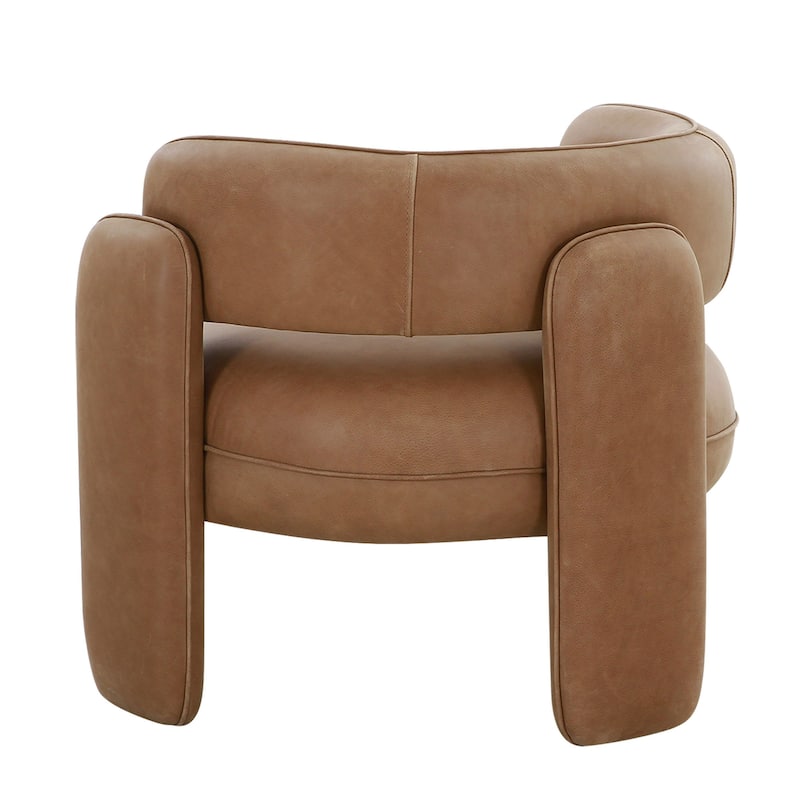 Modrest Tioga Modern Brown Leather Accent Chair