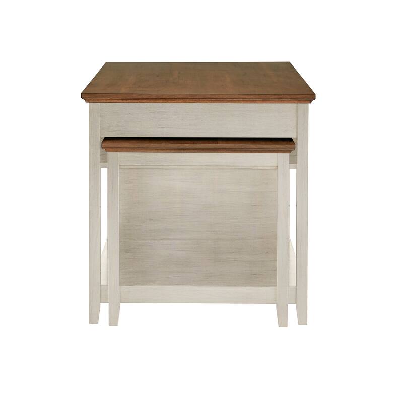 Eleanor Two-Tone Antique Finish Extendable Kitchen Island with 3 Drawers by iNSPIRE Q Classic