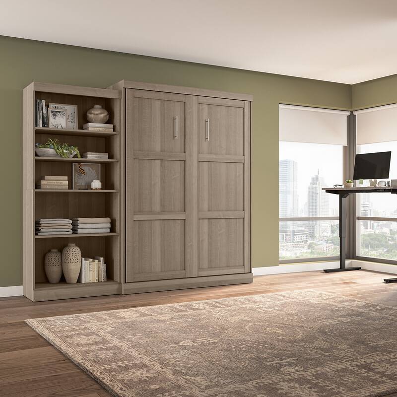 Pur Queen Murphy Bed with Closet Organizer (101W) by Bestar