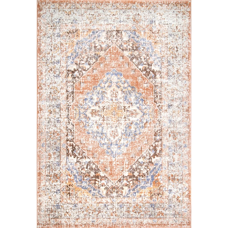 Nuloom Transitional Vintage Cathilene Cardinal Ornamental Faded Border Area Rug