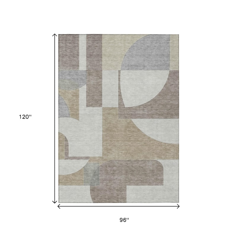 HomeRoots Geometric Modern Rectangle Outdoor Rug