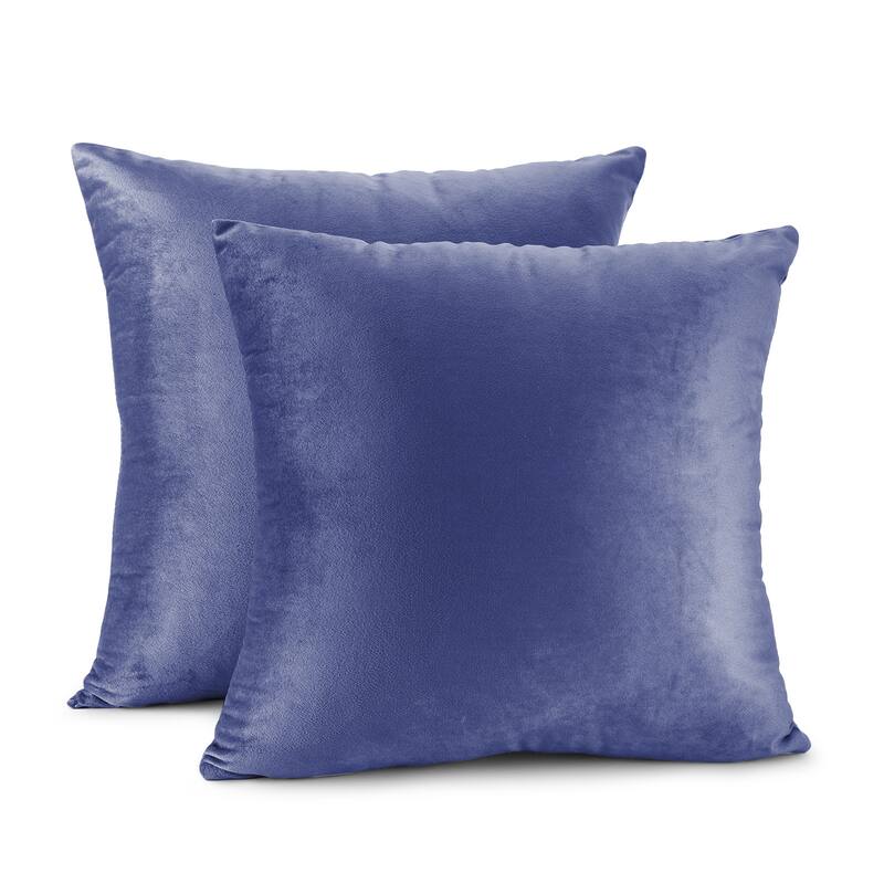 Porch & Den Cosner Microfiber Velvet Throw Pillow Covers (Set of 2) - 22" x 22" - Calm Blue