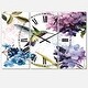 preview thumbnail 2 of 4, Designart 'Spring Nectar Square II' Cottage 3 Panels Oversized Wall CLock - 36 in. wide x 28 in. high - 3 panels