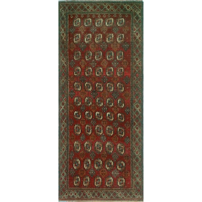Noori Rug Vintage Distressed Stevan Red/Charcoal Runner - 3'4" x 8'0"