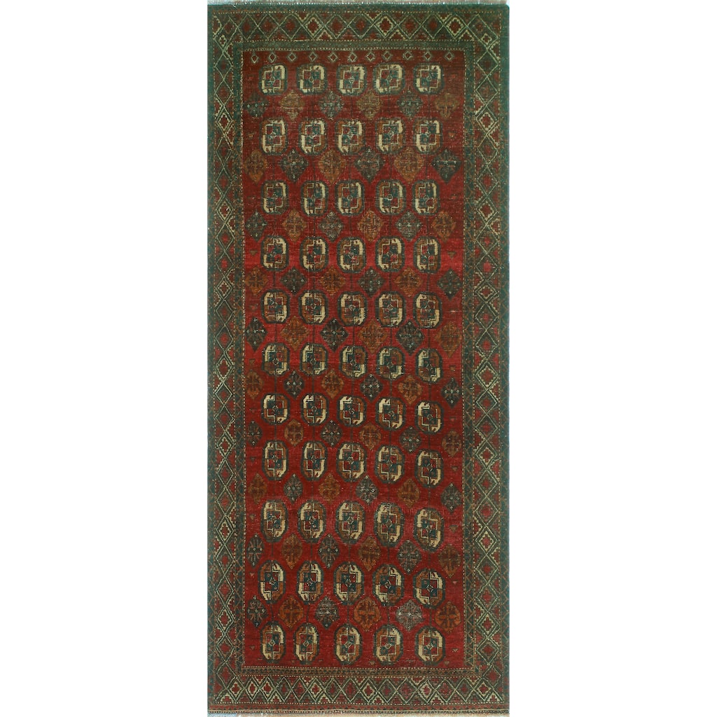Noori Rug Vintage Distressed Stevan Red/Charcoal Runner - 3'4" x 8'0"