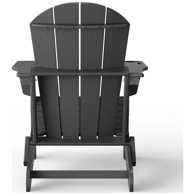 Polytrends Alvaro Outdoor Adirondack Chair with Cup Holder (Set of 4)