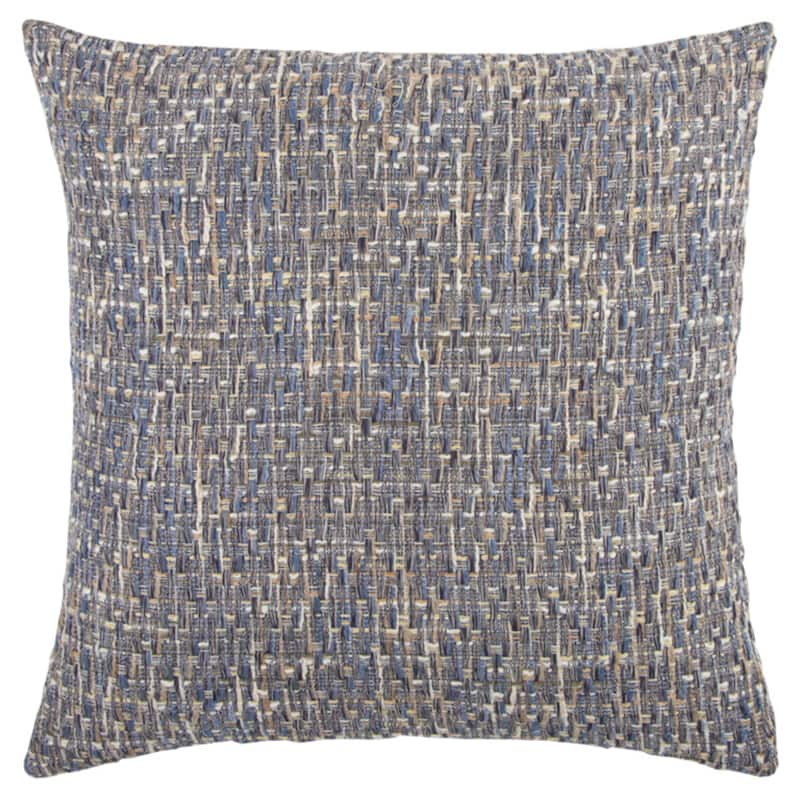 Navy Abstract Cotton Throw Pillow