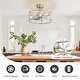 preview thumbnail 14 of 105, Caged Ceiling Fan with Light and Remote, 11.8–28 Inch Low Profile Fandelier, 6-Speed Quiet DC Motor, Black/Satin Nickel