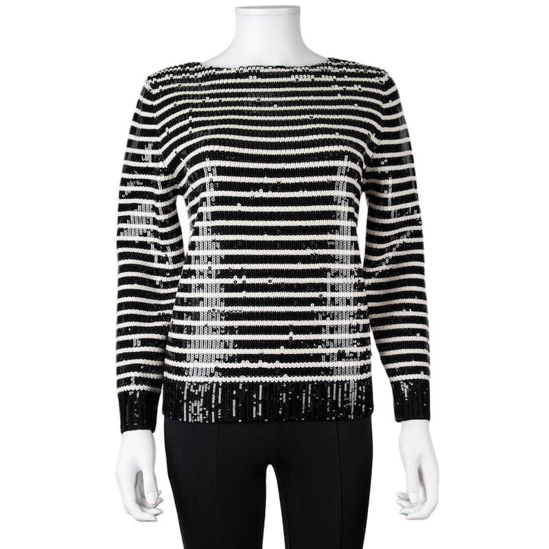 Celine Sequin Embroidered Mariniere Sweater - XS