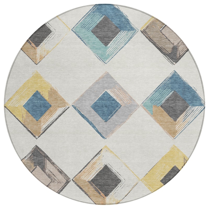 HomeRoots Geometric Transitional Rectangle Outdoor Rug