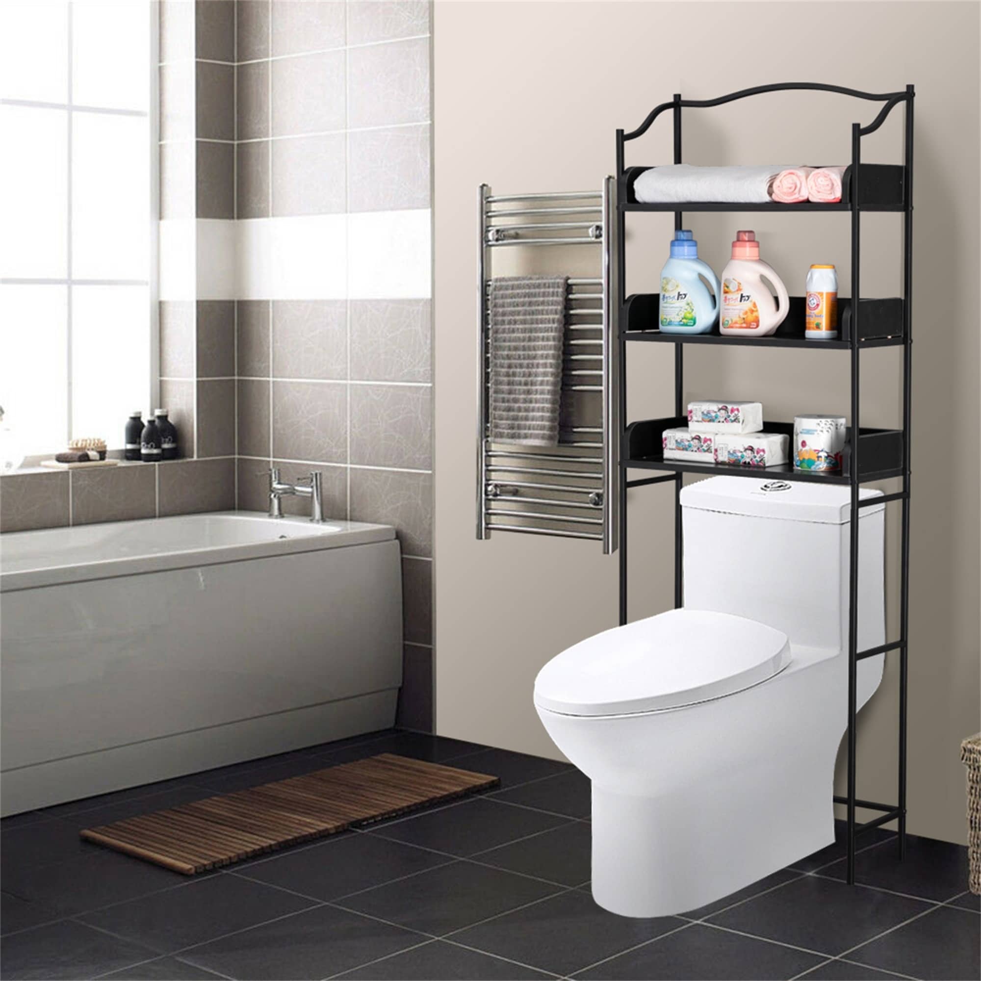 3 Tiers Bathroom Storage Rack Mdf Shelf White On Sale Overstock 31762804