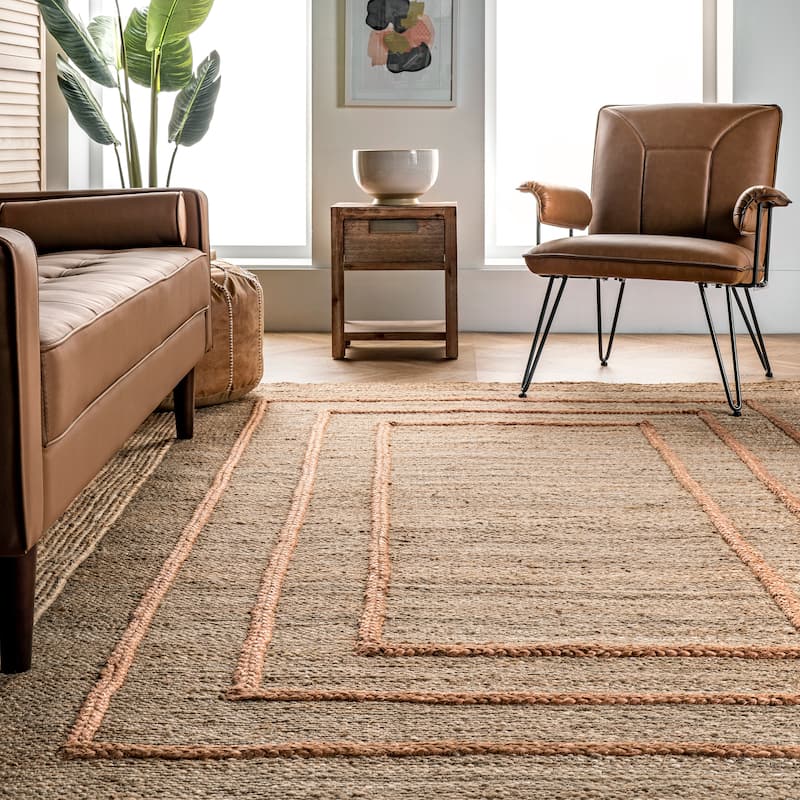 Elemore Geometric Jute Area Rug