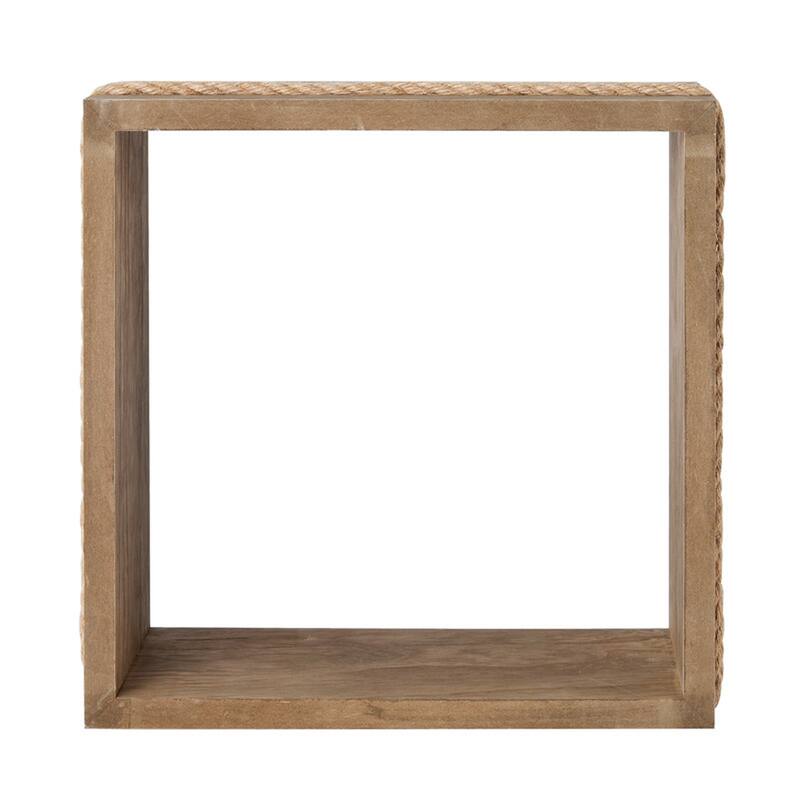 Melannco Set of 3 Floating Brown Cube Shelves, 11x11 Inch