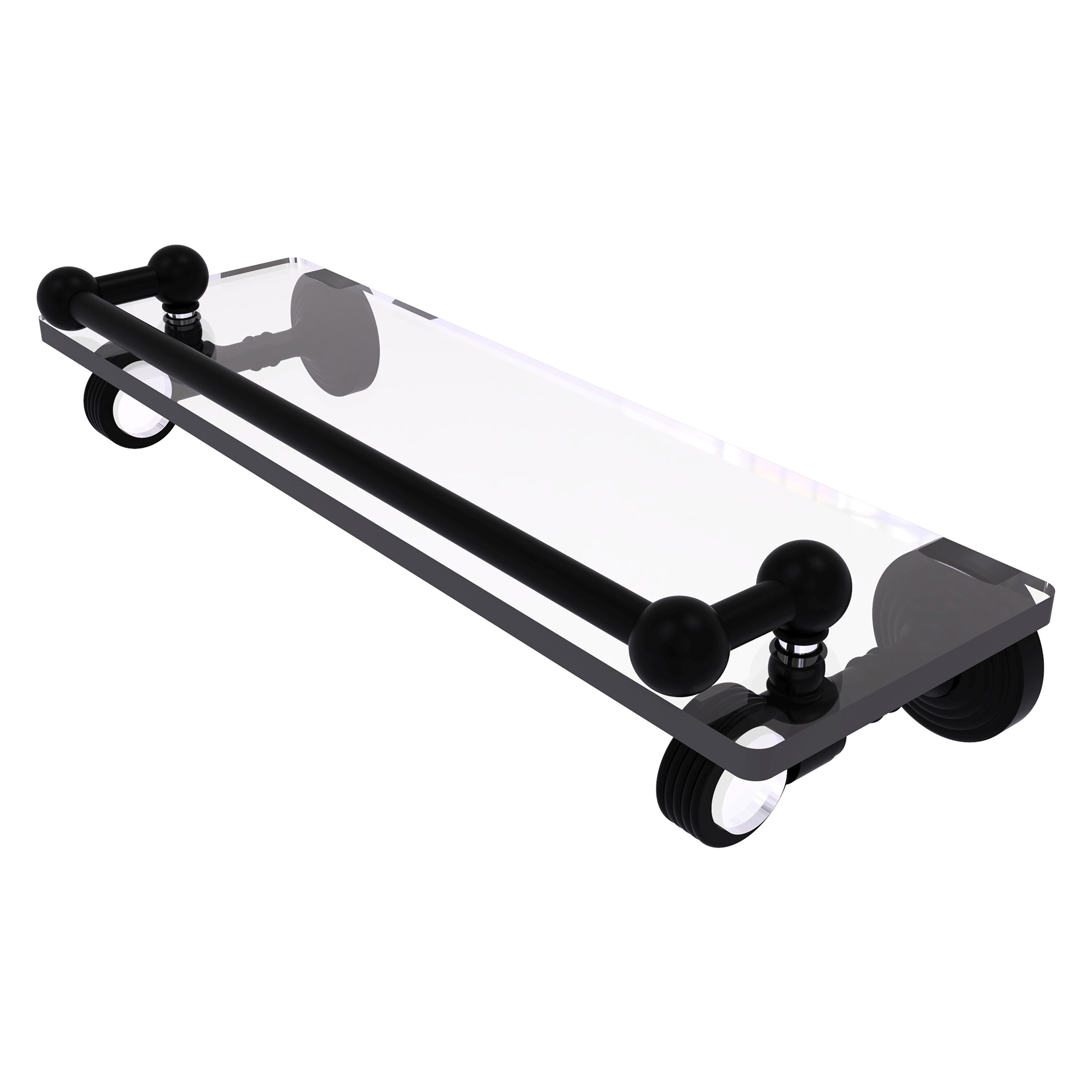 Allied Brass Pacific Grove Collection 16 Inch Gallery Glass Shelf with Grooved Accents