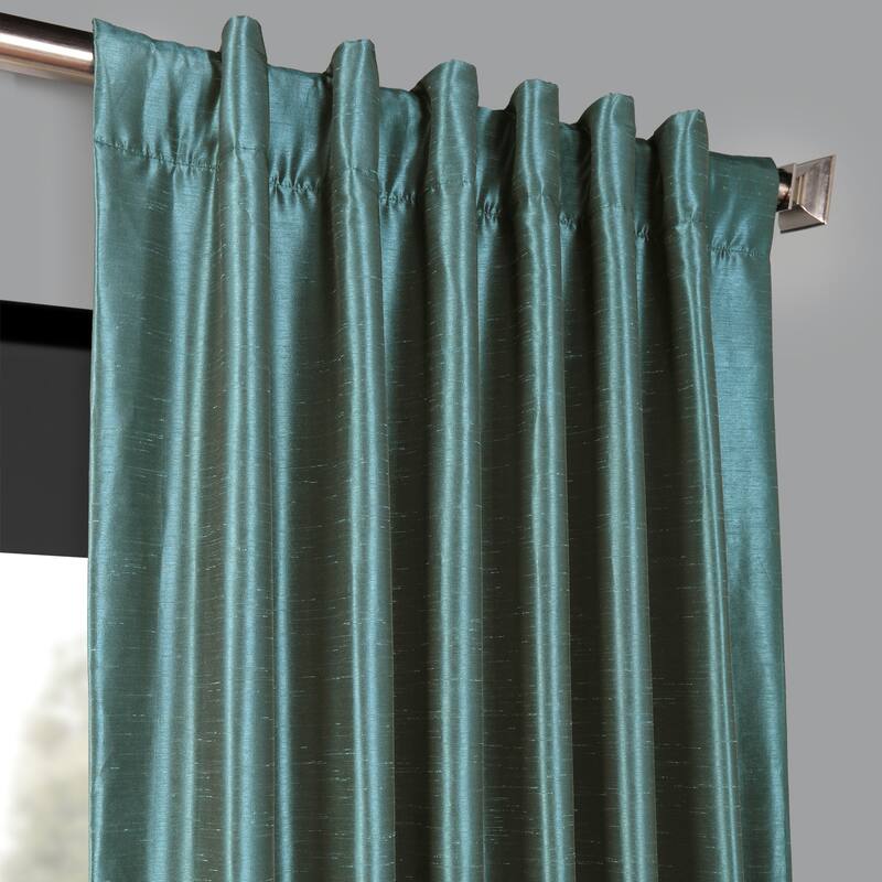 Exclusive Fabrics Blackout Textured Faux Dupioni Silk Curtains (1 Panel) - Luxurious Elegance and Superior Light Control