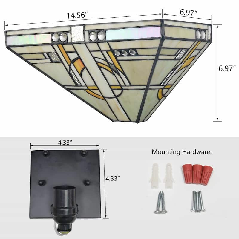 Ferrara Tiffany Style Wall Sconces with Stained Glass Wall Light, 1-Light - Multicolor