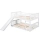 preview thumbnail 7 of 16, Full over Full Wood Bunk Bed with Ladder, Slide, and Full-Length Guardrail