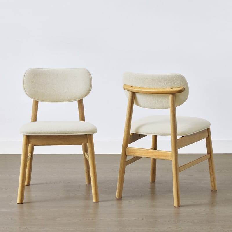 Spruce & Spring Modern Chenille Upholstered Dining Chair with Solid Wood Frame