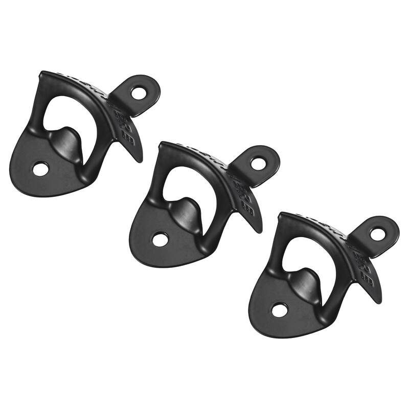 3pcs Cast Iron Wall Mounted Beer Bottle Opener for Cafe Bar - 3 x 2.3"