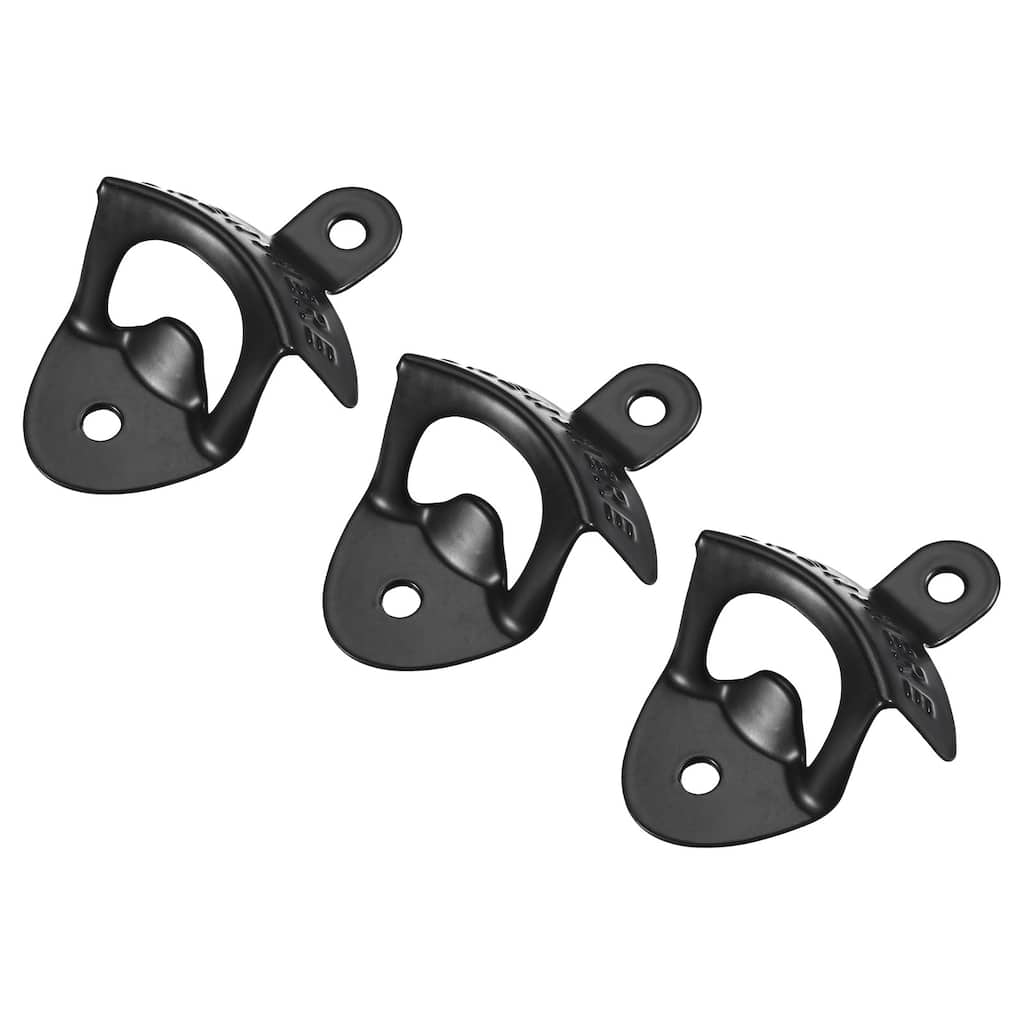 3pcs Cast Iron Wall Mounted Beer Bottle Opener for Cafe Bar - 3 x 2.3"
